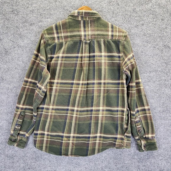 Orvis Shirt Mens Small Green Plaid Flannel Button Front Pockets Hiking Outdoors - Picture 12 of 13